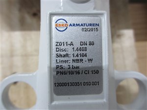 EBRO Armaturen DN 80 pneumatisch bediende vlinderklep