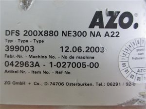 AZO DFS 200x880 NE300 NA A22 doseerschroef