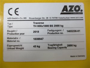 AZO TH 800x1000 BS 2000 kg Big Bag hijstraverse